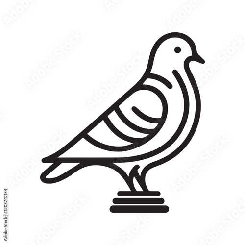 Stylish pigeon logotype vector illustration, ideal for branding, art projects, and custom designs.