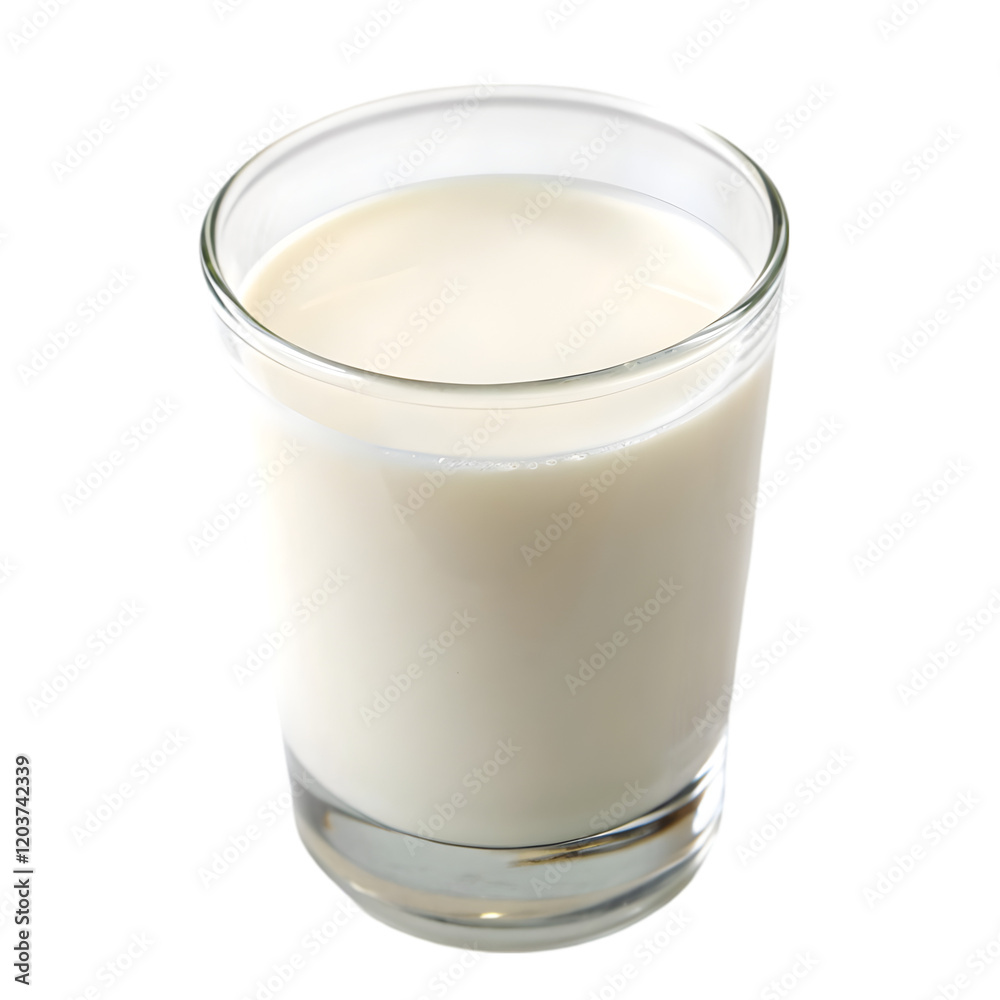milk in glass cup on transparent background milk in glass cup on transparent background