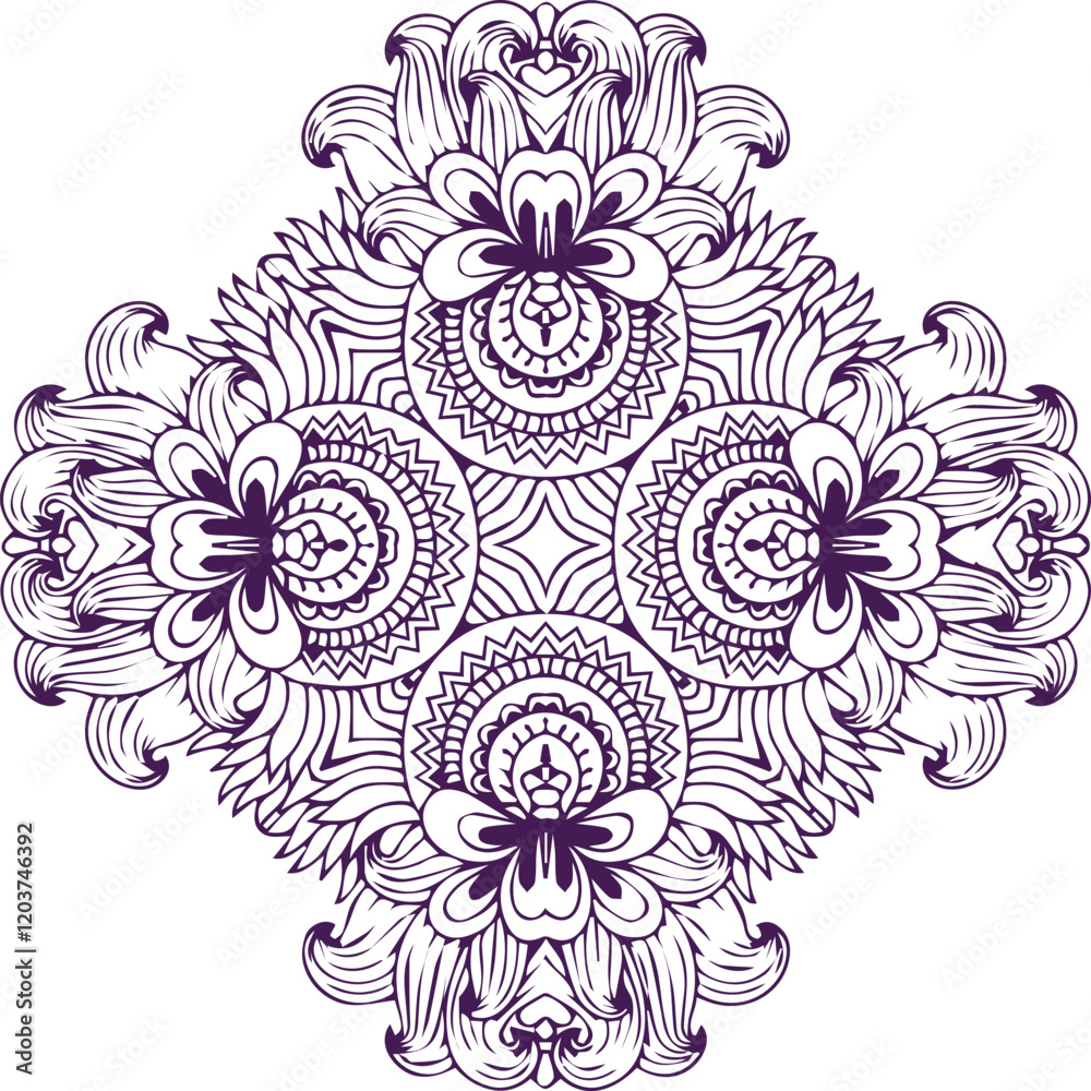 Beautiful flower art and mandala vector design Beautiful flower art and mandala vector design