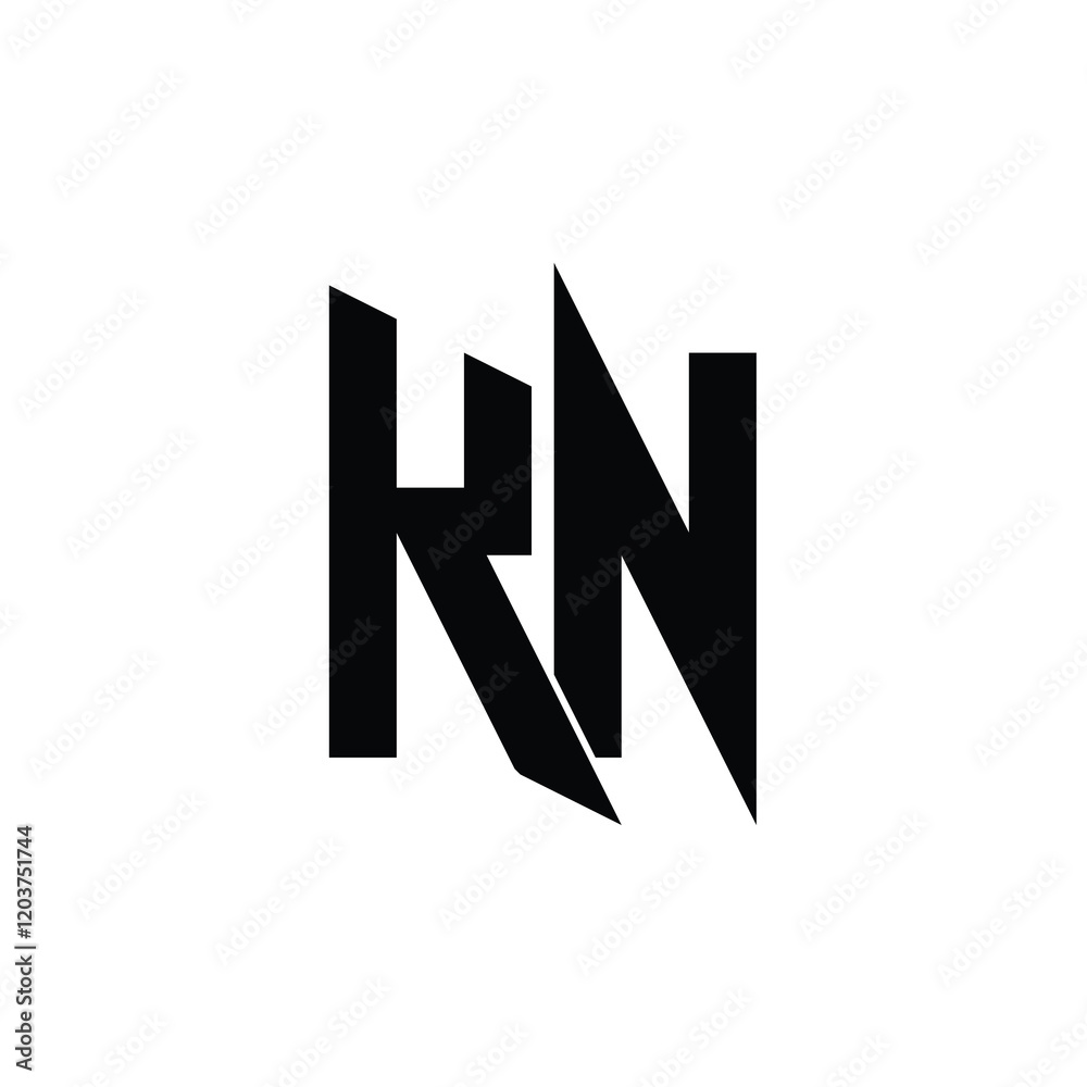 KN monogram logo design letter text name symbol monochrome logotype alphabet character simple logo KN monogram logo design letter text name symbol monochrome logotype alphabet character simple logo