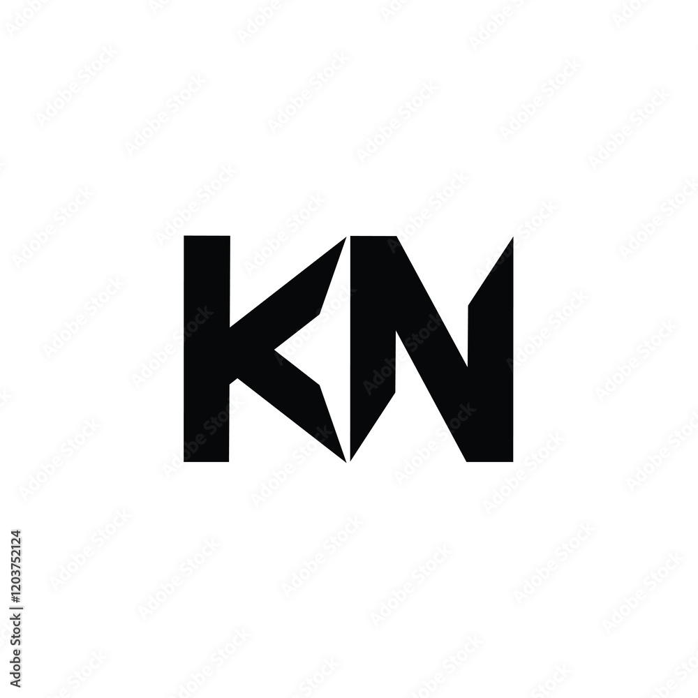 KN monogram logo design letter text name symbol monochrome logotype alphabet character simple logo KN monogram logo design letter text name symbol monochrome logotype alphabet character simple logo