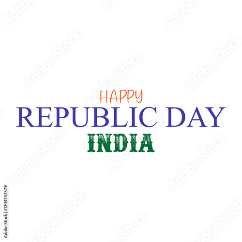 India Republic Day on white background.