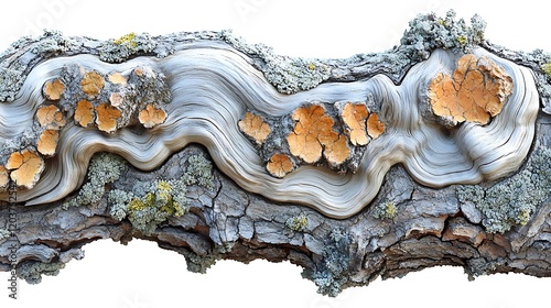 Abstract Wood Texture: An intricately patterned piece of driftwood, showcasing the beauty of nature's artistry. The weathered bark reveals a captivating texture with smooth, flowing curves. photo