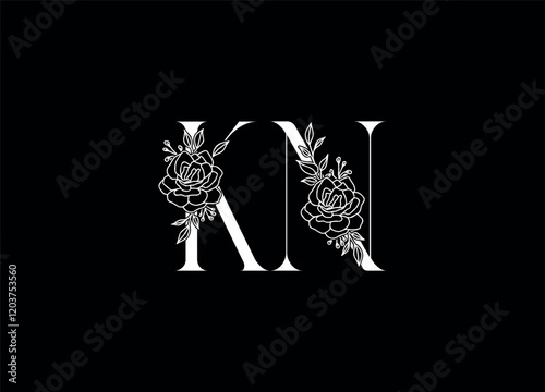 KN logo desing and monogram logo
