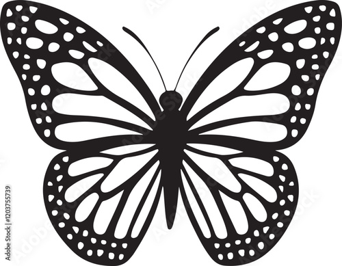 A vector silhouette of a butterfly