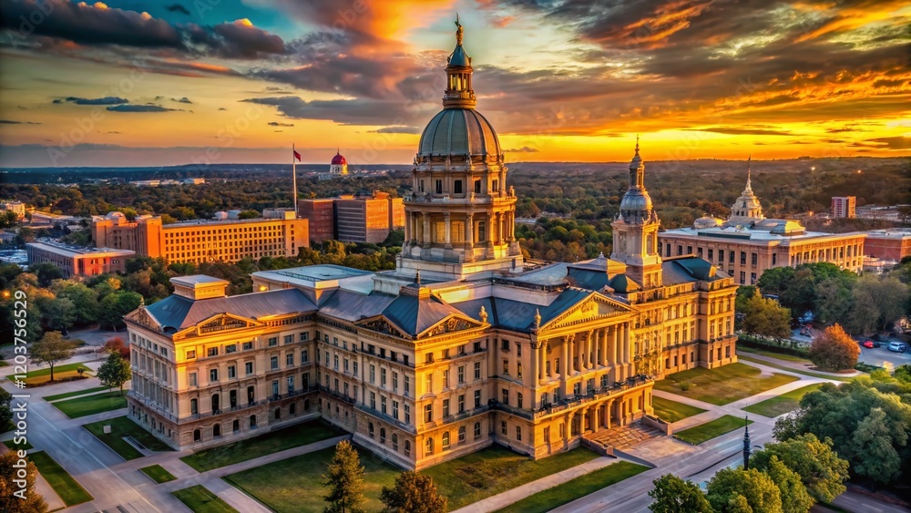 Fototapeta premium Lansing Michigan State Capitol Building Dusk Urban Exploration Photography
