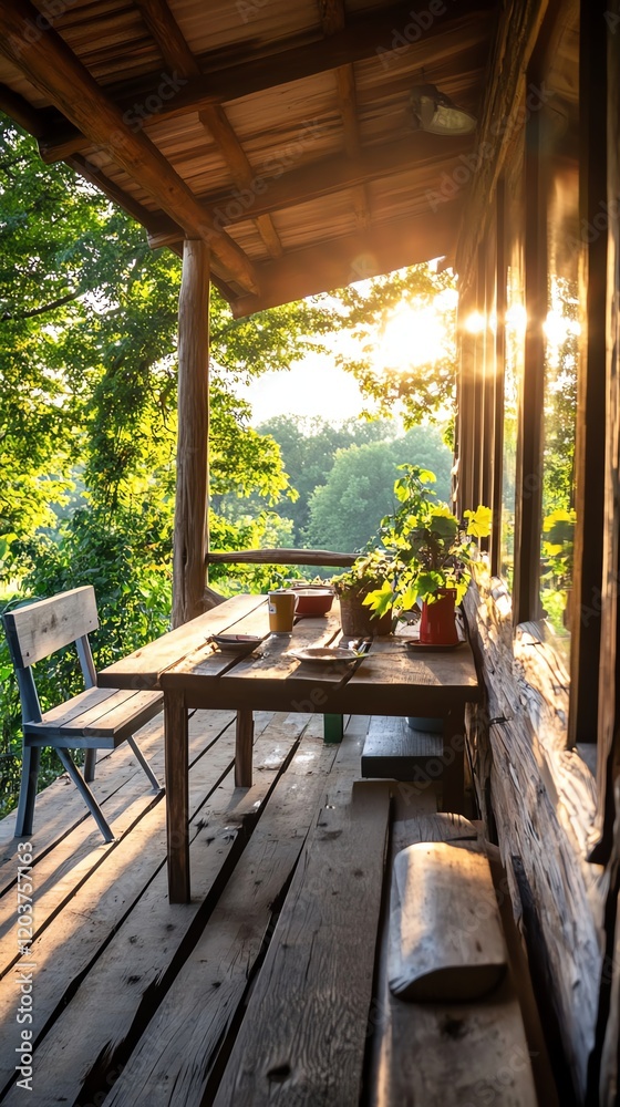 Visitors experiencing rustic farm life in an offgrid ecocabin, surrounded by natural beauty and sustainable practices Visitors experiencing rustic farm life in an offgrid ecocabin, surrounded by natural beauty and sustainable practices