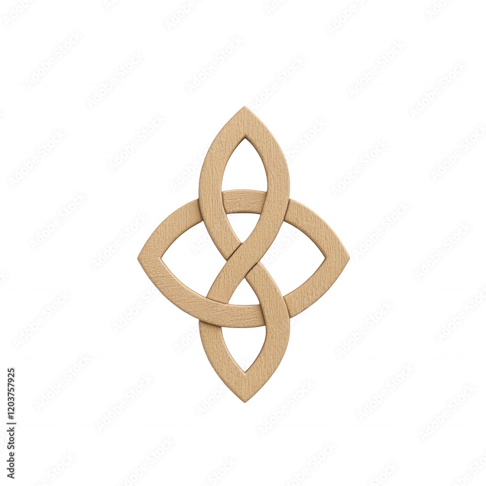 Intricate wooden symbol representing unity and eternity, ideal for cultural designs., isolated on a transparent background. Intricate wooden symbol representing unity and eternity, ideal for cultural designs., isolated on a transparent background.