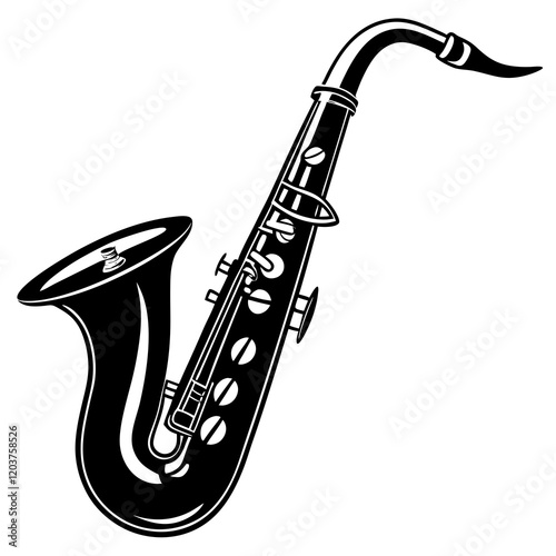 saxophone isolated on black