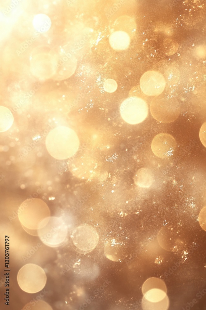Golden bokeh background with glittering lights in a soft, warm glow Golden bokeh background with glittering lights in a soft, warm glow