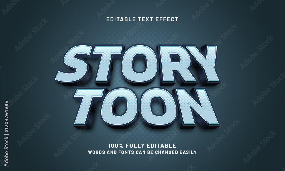 Obraz premium story toon editable text effect with a kids joyful and comic theme