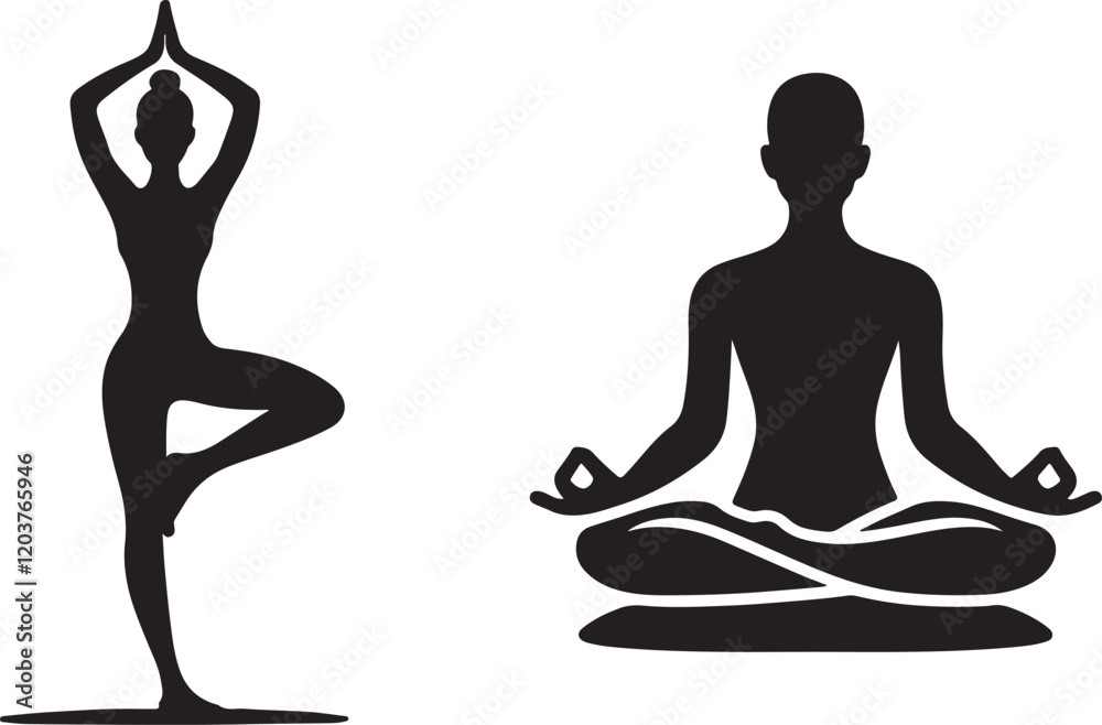 women in yoga pose collection icon silhouette design vector art illustration women in yoga pose collection icon silhouette design vector art illustration