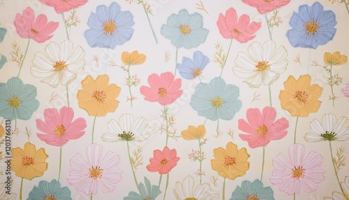 Wallpaper Mural 花柄の背景。AIで生成 Torontodigital.ca