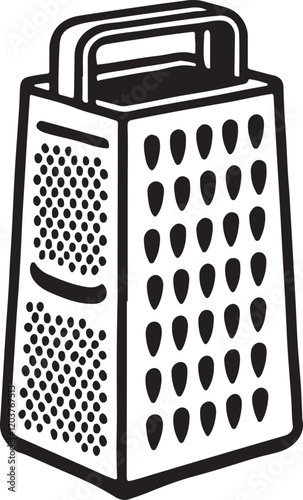 Silhouette vector of a kitchen grater, perfect for cooking, culinary, or kitchenware-themed designs. EPS format, fully editable and scalable for any project.