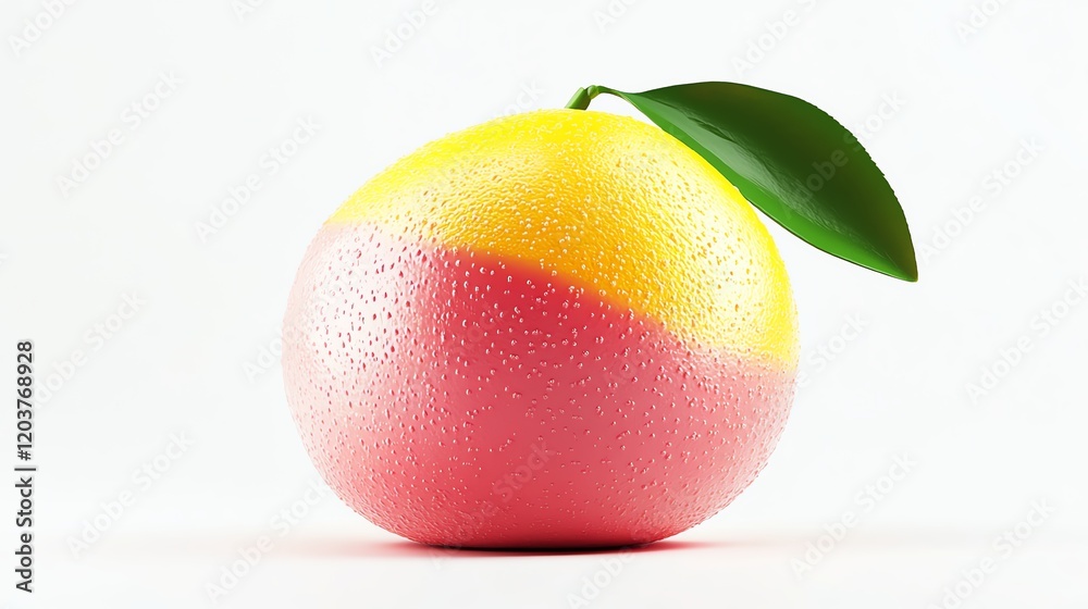 A fresh grapefruit clipart, citrus fruit, 3D rendering, pink and yellow, isolated on white background A fresh grapefruit clipart, citrus fruit, 3D rendering, pink and yellow, isolated on white background