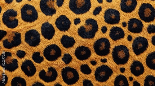 Leopard Print Texture:  A close-up shot revealing the intricate details of a classic leopard print pattern. photo