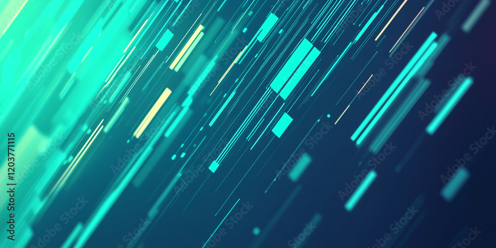 Abstract glowing lines and squares in motion with a futuristic digital background Abstract glowing lines and squares in motion with a futuristic digital background