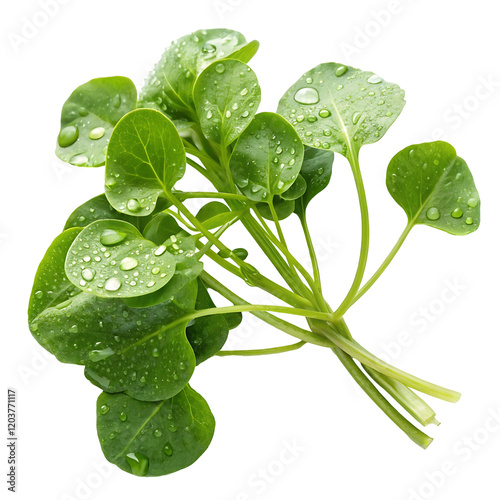 bunch of watercress leaves isolated