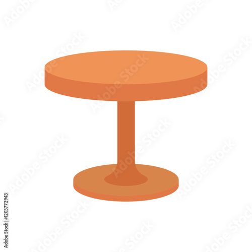 Circle table icon. Simple flat style. Round, pictogram, furniture, office, sign, conference, meeting, web, symbol, interior concept. Vector design illustration isolated. SVG