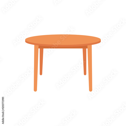 Circle table icon. Simple flat style. Round, pictogram, furniture, office, sign, conference, meeting, web, symbol, interior concept. Vector design illustration isolated. SVG