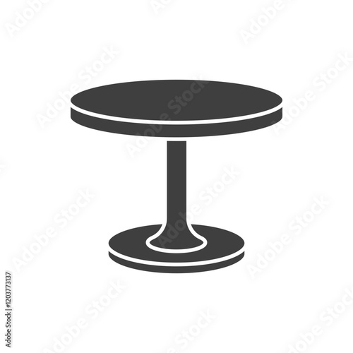 Circle table icon. Simple solid style. Round, pictogram, furniture, office, sign, conference, meeting, web, symbol, interior concept. Vector design illustration isolated. SVG