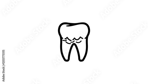 Tartar Or Calculus Teeth, black isolated silhouette