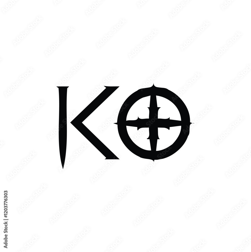 KO monogram logo design letter text name symbol monochrome logotype alphabet character simple logo KO monogram logo design letter text name symbol monochrome logotype alphabet character simple logo