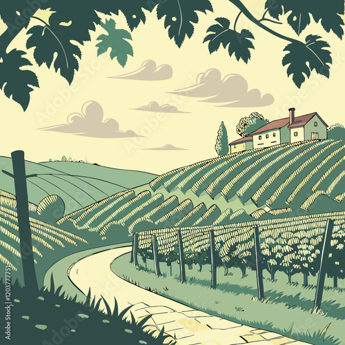 Wine Vineyard Set 