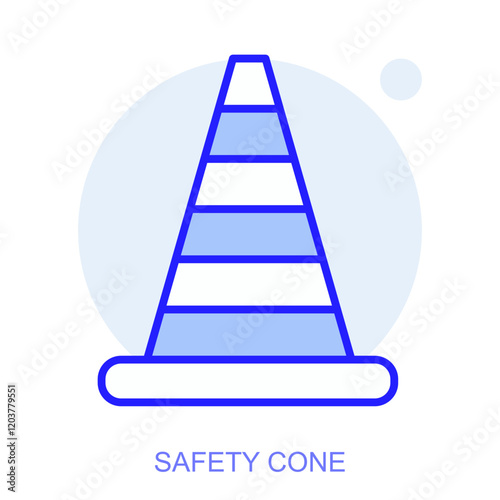 Industrial web icon in line style for web and mobile app. Symbol of a Safety Cone. Vector illustration