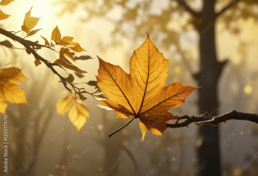 a lone leaf clinging to its branch against a backdrop of golden light, autumn leaf, outdoor scene, golden light a lone leaf clinging to its branch against a backdrop of golden light, autumn leaf, outdoor scene, golden light