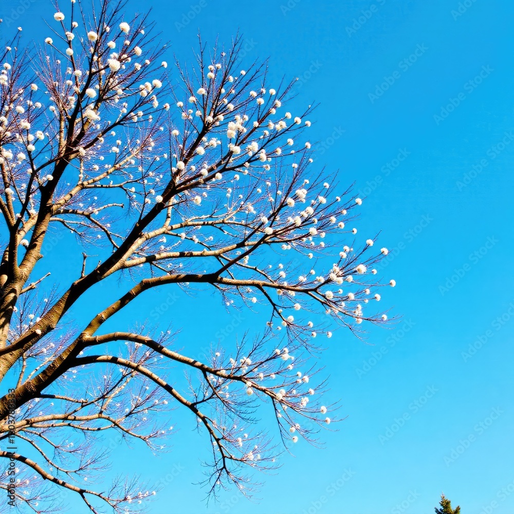 A bare tree with bare branches against a clear blue sky, tree branchs, clear sky A bare tree with bare branches against a clear blue sky, tree branchs, clear sky