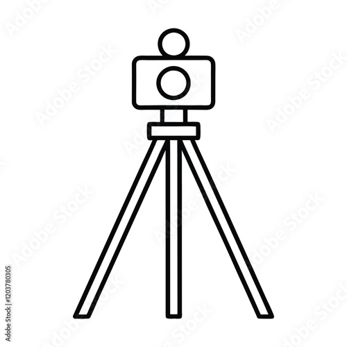 photo camera and tripod isolated on white  