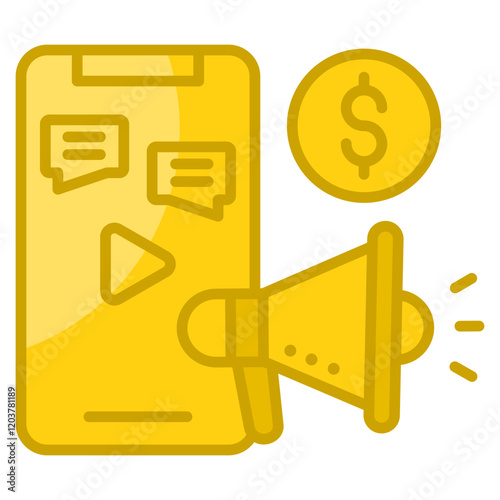 Digital Advertising  Icon Element For Design