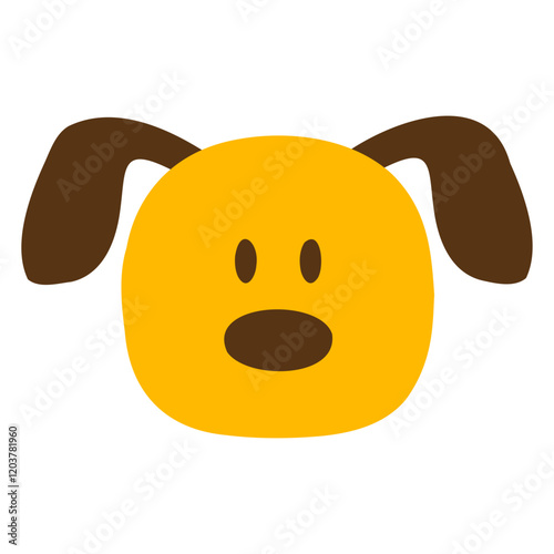 Dog Face Small Happy Pet Head Cute Funny Cartoon Design Lover Art Vector Illustration Card T-Shirt Poster Sticker Graphic Print Decorative Drawing Isolated Logo Decoration Symbol Creative Cool Style
