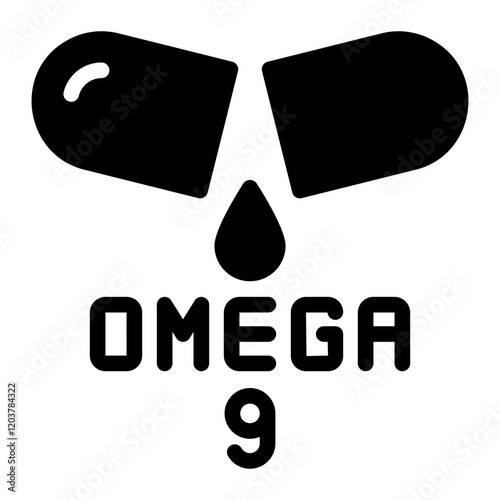 omega 9 glyph icon