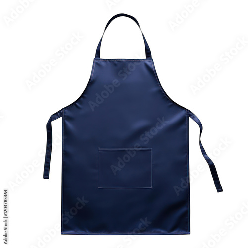 Blue blank apron isolated on transparent background
