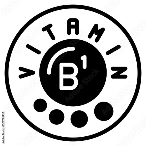 vitamin b1 glyph icon