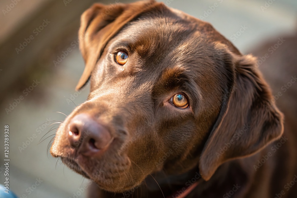 Macro Close-Up of Brown Labrador Retriever Dog's Fur and Eyes Macro Close-Up of Brown Labrador Retriever Dog's Fur and Eyes