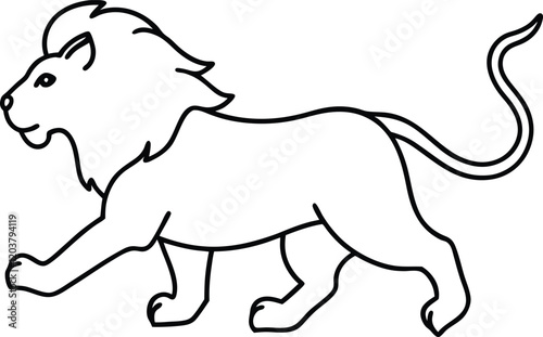 Coloring book a Lion runs faster line art