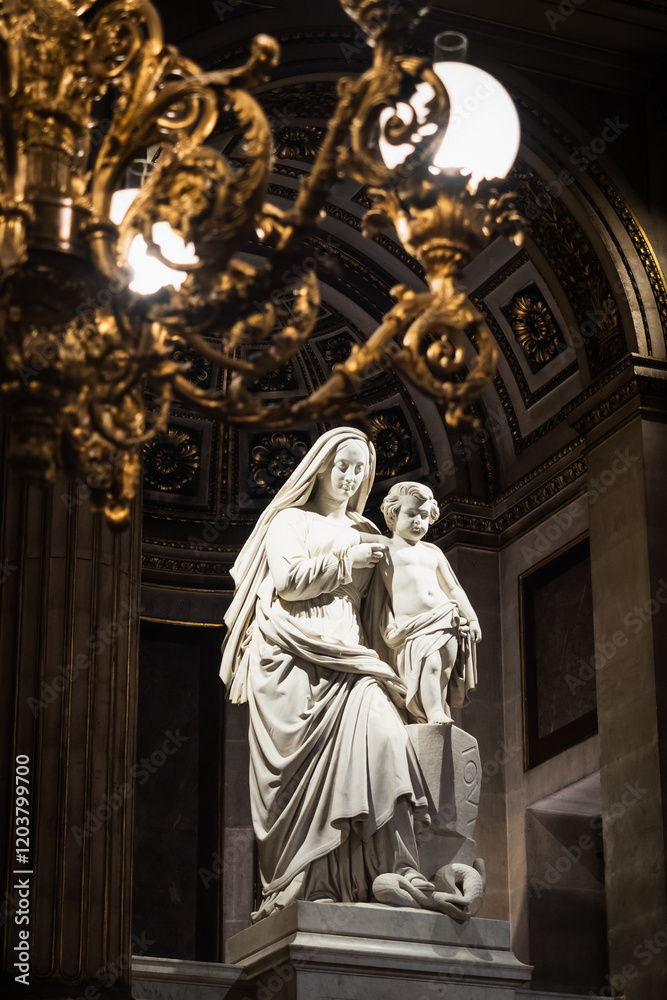Religious statue from inside the Church of the Madeleine - Paris 3 Religious statue from inside the Church of the Madeleine - Paris 3