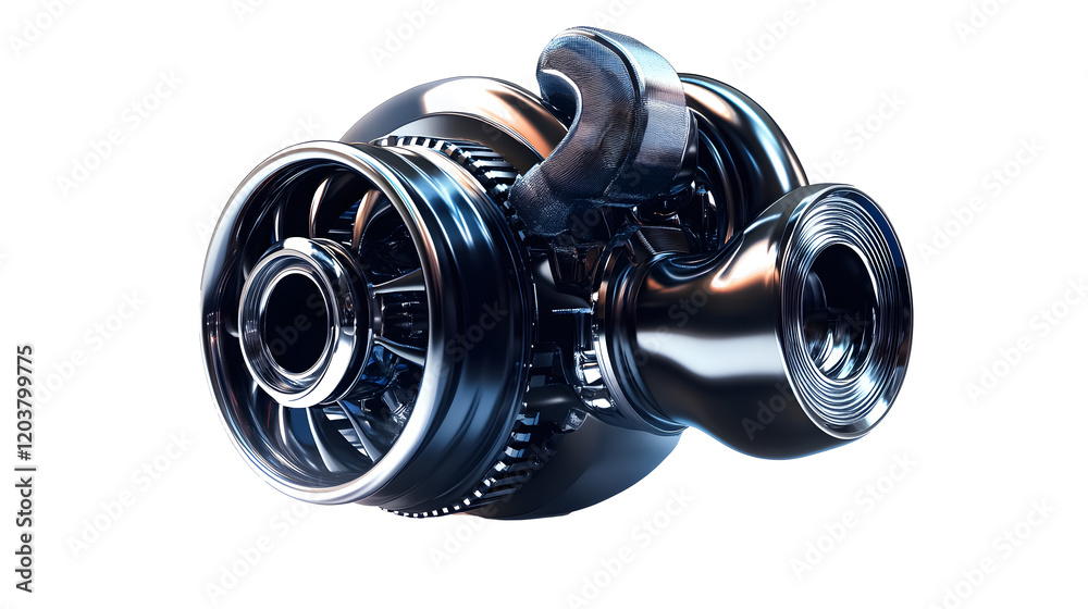 Generic turbocharger on a transparent background. isolated background. Generic turbocharger on a transparent background. isolated background.