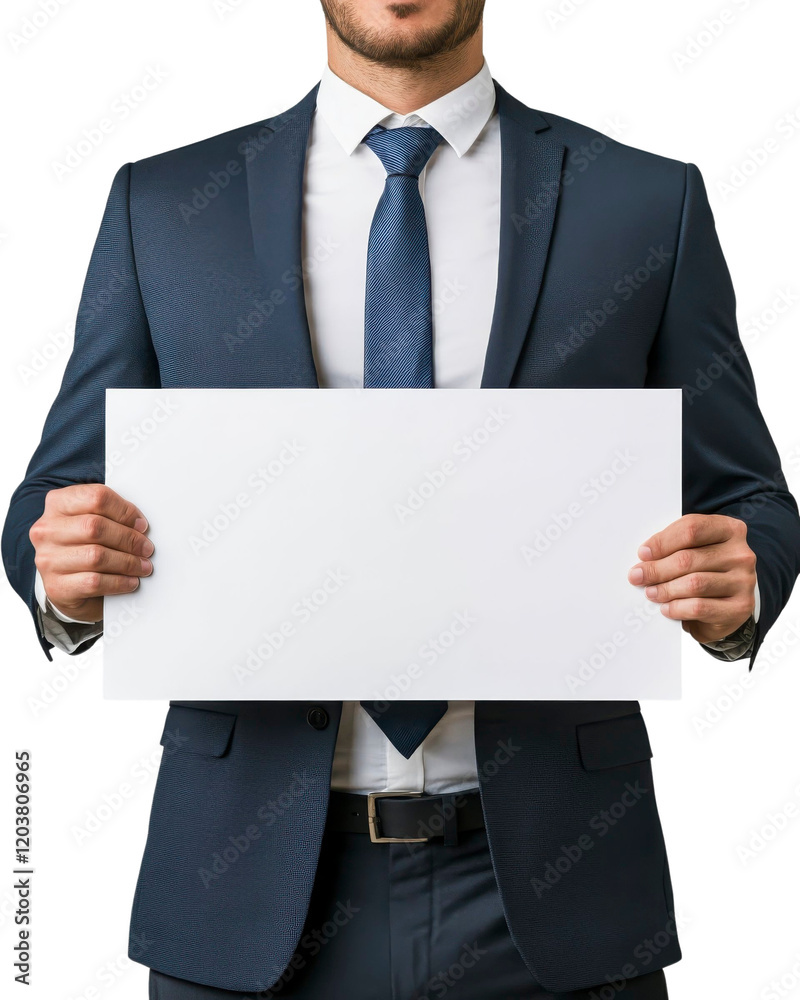 Professional Man Holding Blank Sign with Transparent Background Office Setting Business Portrait Corporate Environment Professional Man Holding Blank Sign with Transparent Background Office Setting Business Portrait Corporate Environment