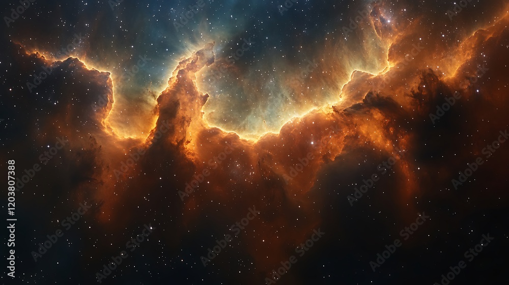Obraz premium Galactic Wonders Revealing a Stunning Fiery Heart