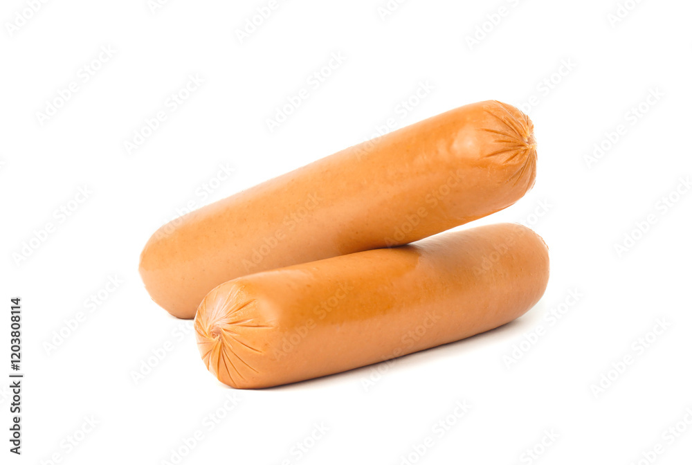 raw sausages isolated on a white background raw sausages isolated on a white background