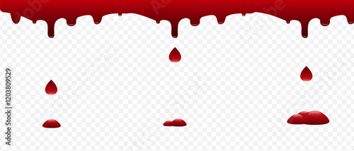 Puddle of blood. Bloodstain on the floor. Puddle of red paint. Human blood. Dripping with blood