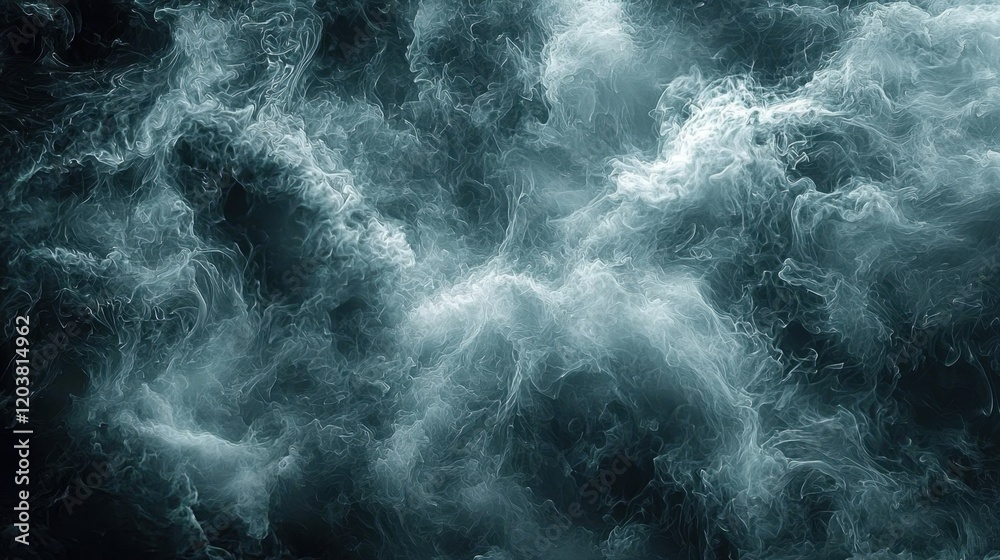 Ethereal swirling smoke patterns with dramatic dark background Ethereal swirling smoke patterns with dramatic dark background