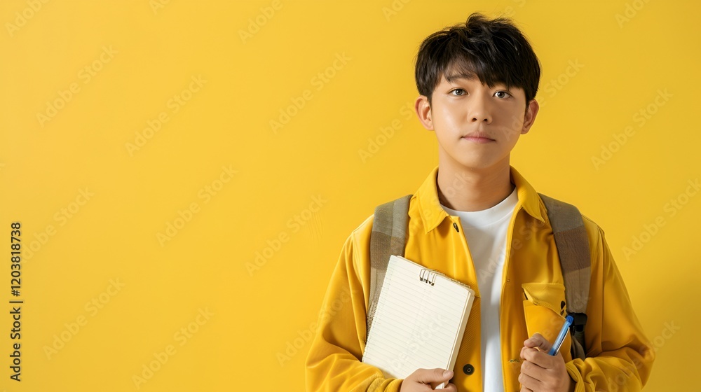 young asian student in casual clothes with smooth background young asian student in casual clothes with smooth background