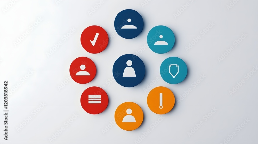 Radial Trust Infographic Design with Essential Confidence-Building Factors Radial Trust Infographic Design with Essential Confidence-Building Factors