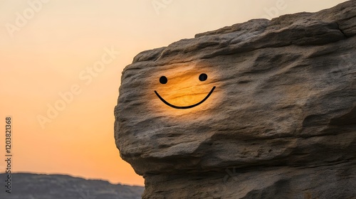 Wallpaper Mural Sunrise Over Mountain With Smile-Like Sunbeam Curve - Nature's Symbolic Joy Torontodigital.ca