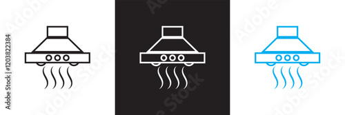 Exhaust, extractor hood icon vector for web and app.  isolated on white and black background. vector illustration. EPS 10